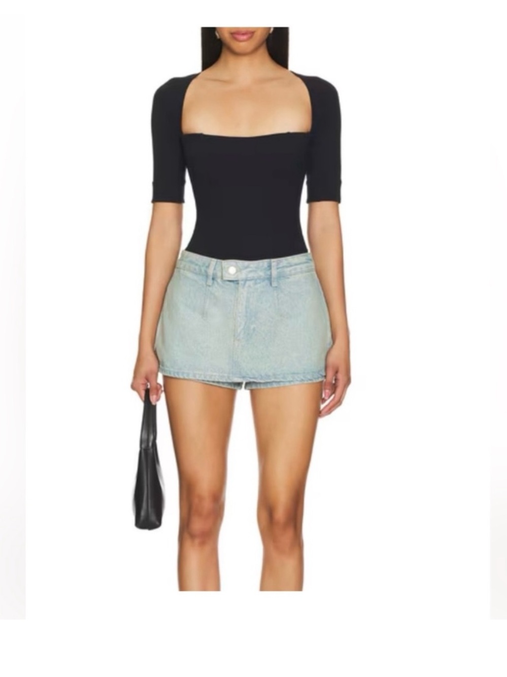 Free People Gala-Vanting Low Rise Mini Skort Light Wash Denim Size 29 - Picture 4 of 16